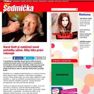 SEDMIČKA: Karel Gott si natáčení nové pohádky užívá. Díky této práci relaxuje