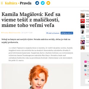 Kamila Magálová: Keď sa vieme tešiť z maličkostí, máme toho veľmi veľa
